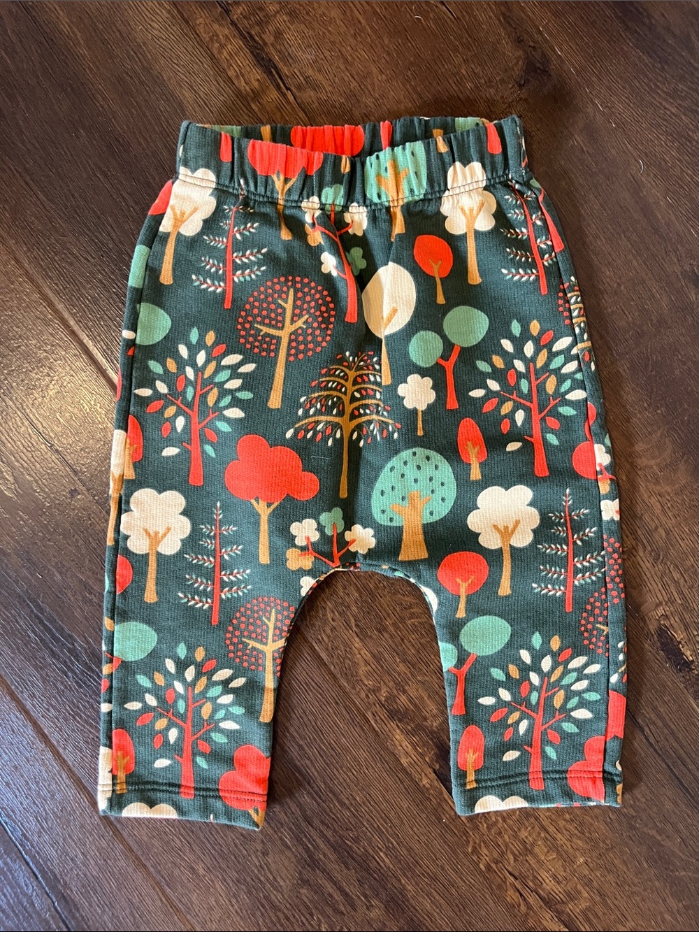 Winter Water Factory Toddler Jogger Pants - Green with Orange & Cream Print